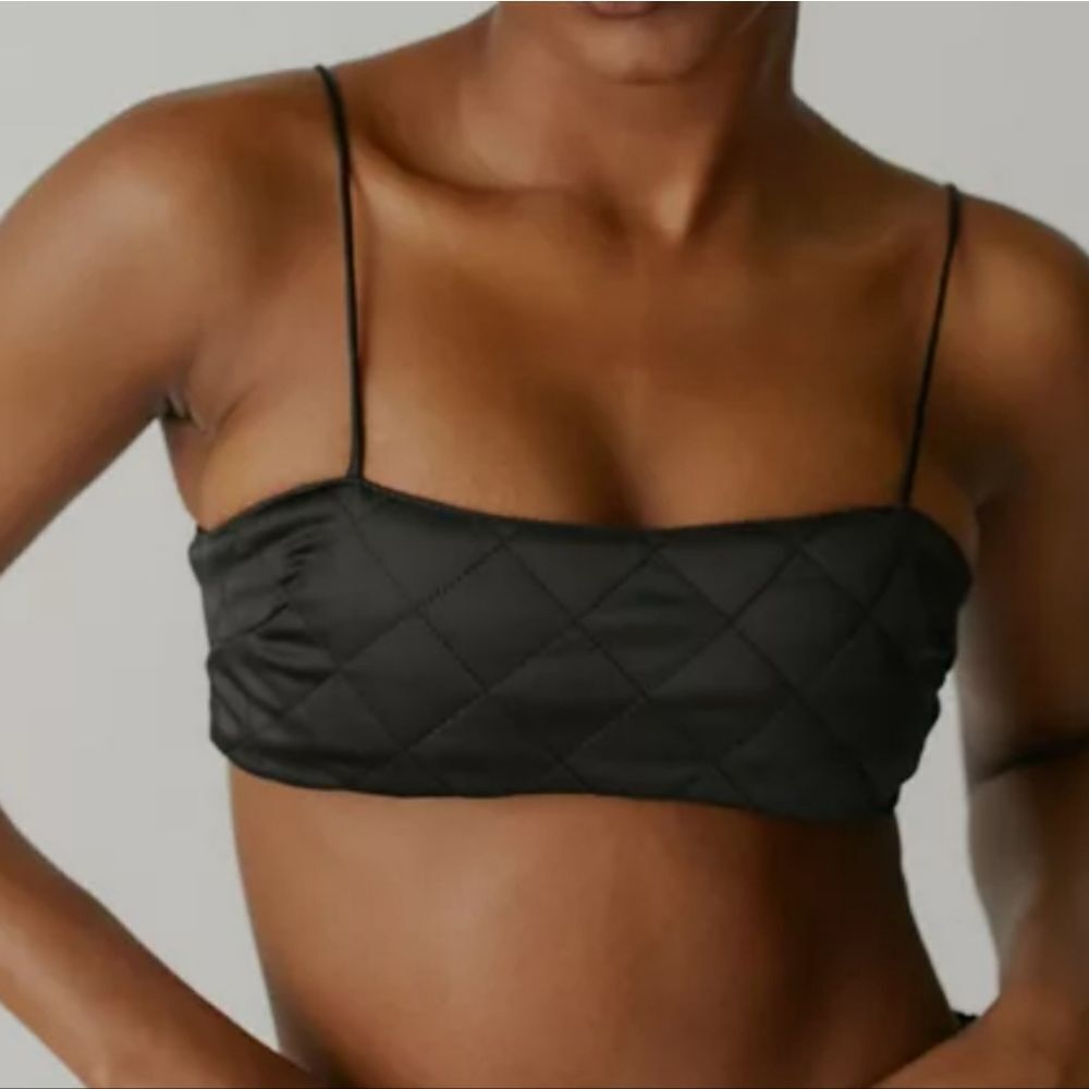 Lioness Black Quilted Crop Top